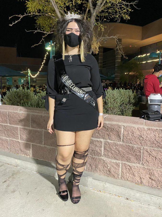 Senior homecoming queen, Alyssa Lalos at the homecoming rave on Oct. 1 shows off her goth look.