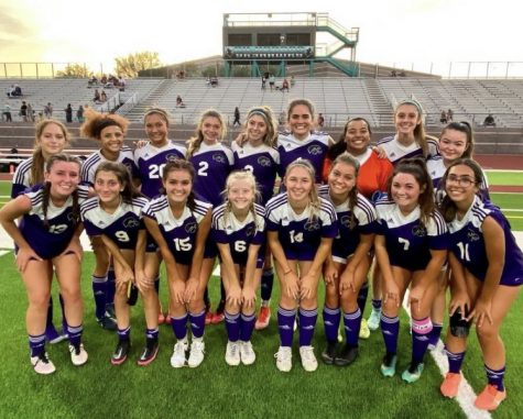 The Girls Varsity Soccer team after a nail biting winning game against Spring Valley  on Oct. 7.