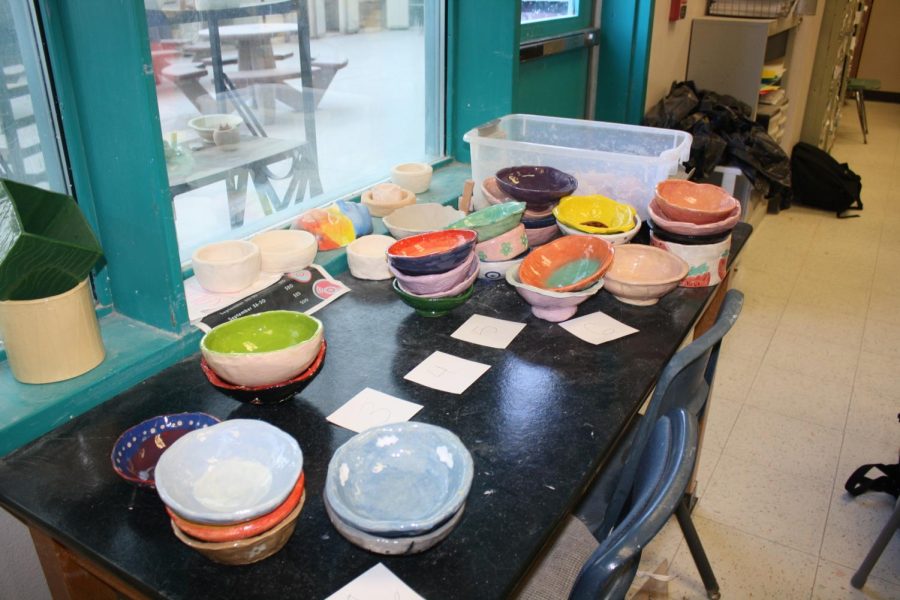 McGreals+ceramics+classes+have+started+collecting+bowls+for+the+Empty+Bowls+event+on+Nov.+17.