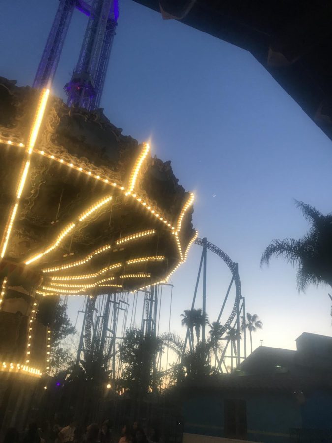 Orchestra students spent a day at Knotts Berry Farm, which had thrilling rides. 