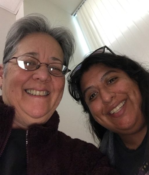 Patricia and Kaitlyn Ciarlo take a selfie in the math department where they both teach.