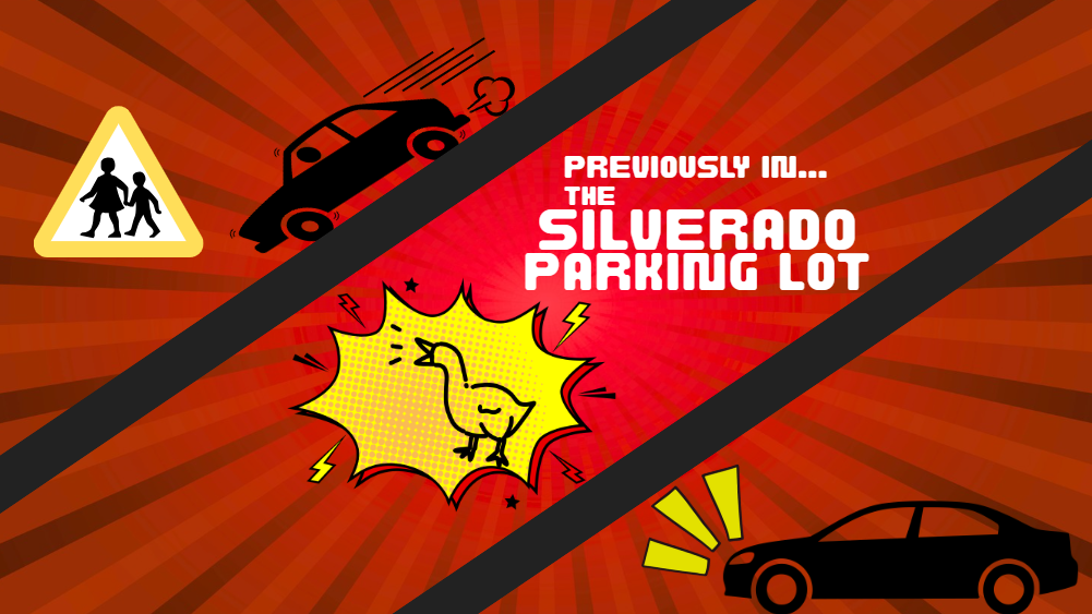 We keep seeing these violations of parking lot etiquette. Graphic made with Canva.